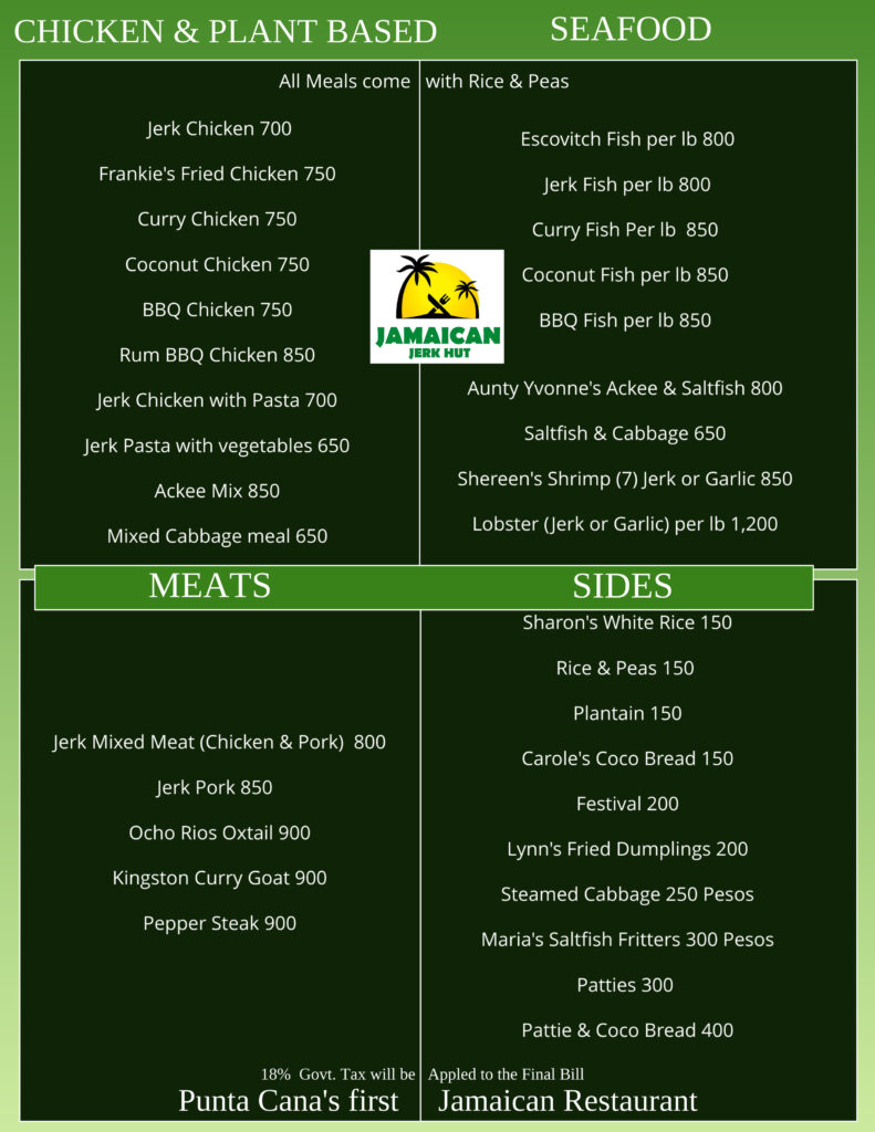 Menu – Jamaican Jerk Hut